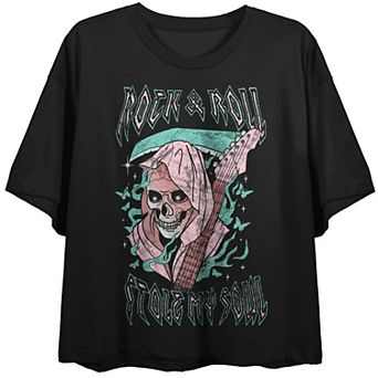 Juniors' Vintage Reaper Rock Graphic Tee