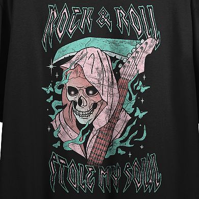 Juniors' Vintage Reaper Rock Graphic Tee