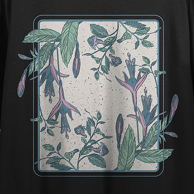 Juniors' Fuchsia Flower Graphic Tee