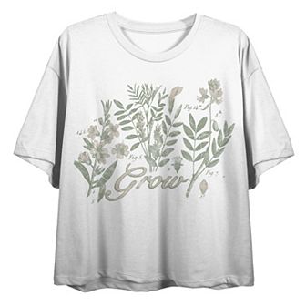 Juniors' Vintage Botanical Grow Graphic Tee