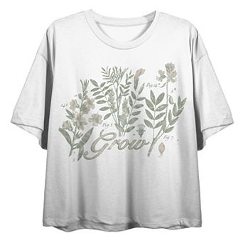 Juniors' Vintage Botanical Grow Graphic Tee