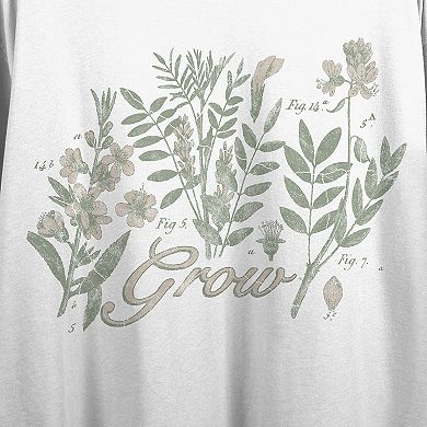 Juniors' Vintage Botanical Grow Graphic Tee