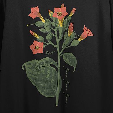 Juniors' Vintage Botanical Cigar Plant Graphic Tee