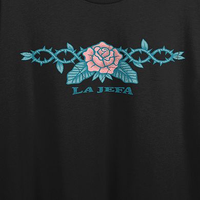 Juniors' Rose & Thorns La Jefa Graphic Tee