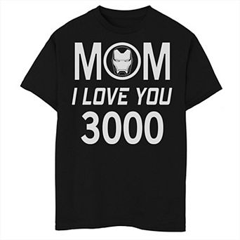 Boys 6-20 Marvel Iron Man Mom I Love You 3000 Mother's Day Graphic Tee