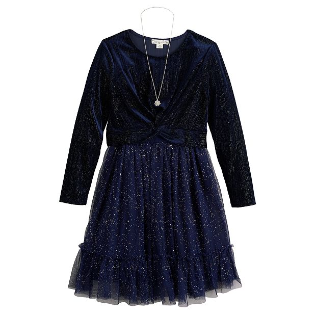 Jazzy Sequin Dress - Navy