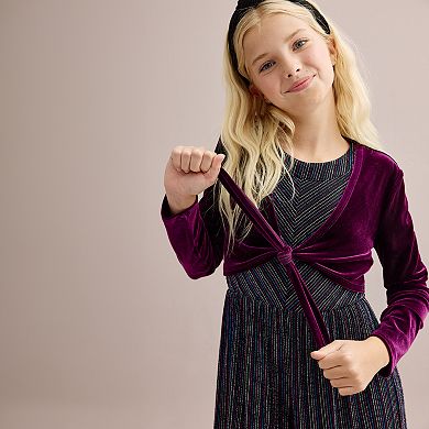 Girls 7-16 Knit Works Tie-Front Shrug & Jumpsuit Set in Regular & Plus Size