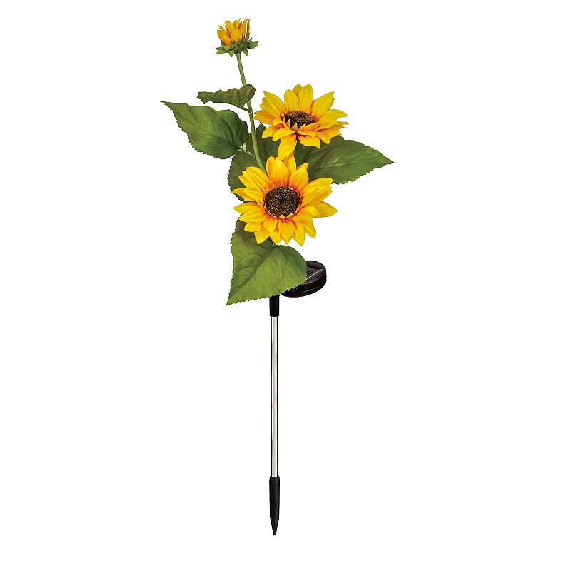 Evergreen Enterprises Solar Power LED Sunflower Garden Stake, Yellow