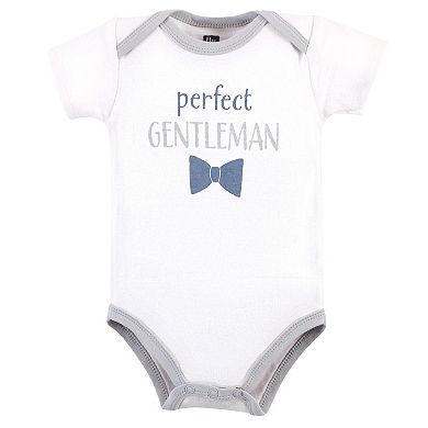 Hudson Baby Infant Boy Cotton Bodysuits 3pk, Little Mister Handsome