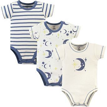 Touched by Nature Baby Boy Organic Cotton Bodysuits 3 pk Moon