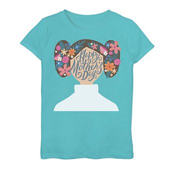 Girls 6-16 Star Wars Princess Leia Happy Mother's Day Floral Graphic Tee