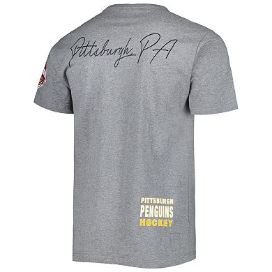 Men's Mitchell & Ness Heather Gray Pittsburgh Penguins City Collection T-Shirt