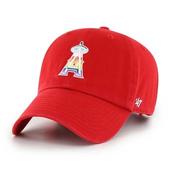 Men's '47 Red Los Angeles Angels Team Pride Clean Up Adjustable Hat
