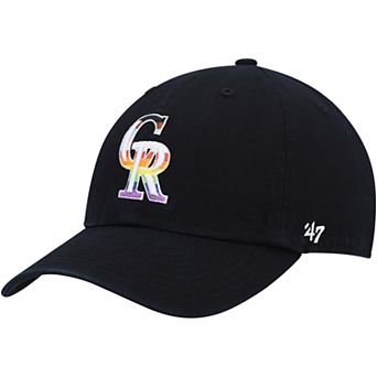 Men's '47 Black Colorado Rockies Team Pride Clean Up Adjustable Hat