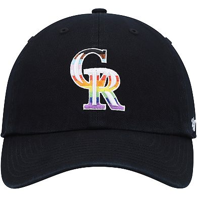 Men's '47 Black Colorado Rockies Team Pride Clean Up Adjustable Hat