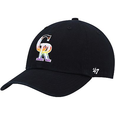 Men's '47 Black Colorado Rockies Team Pride Clean Up Adjustable Hat