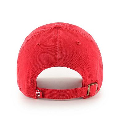 Men's '47 Red Washington Nationals Team Pride Clean Up Adjustable Hat