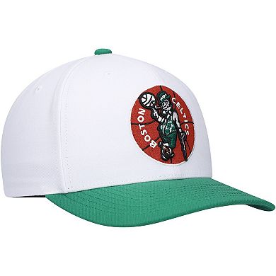 Men's Mitchell & Ness White/Green Boston Celtics Hardwood Classics Core 2-Tone 2.0 Pro Snapback Hat