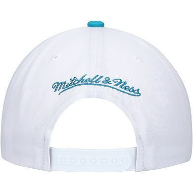 Men's Mitchell & Ness White/Teal Detroit Pistons Hardwood Classics Core 2-Tone 2.0 Pro Snapback Hat