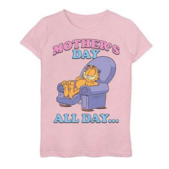 Girls 6-16 Garfield Mother's Day All Day Recliner Graphic Tee