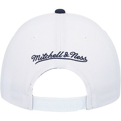 Men's Mitchell & Ness White/Navy Dallas Mavericks Hardwood Classics Core 2-Tone 2.0 Pro Snapback Hat