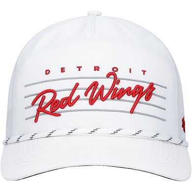 Men's '47 White Detroit Red Wings Downburst Hitch Snapback Hat