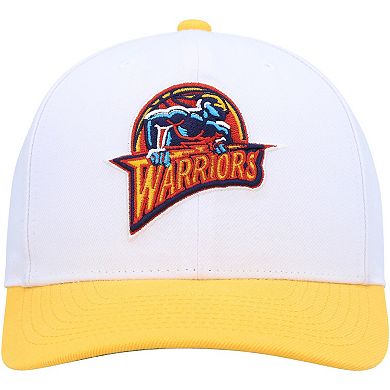 Men's Mitchell & Ness White/Gold Golden State Warriors Hardwood Classics Core 2-Tone 2.0 Pro Snapback Hat