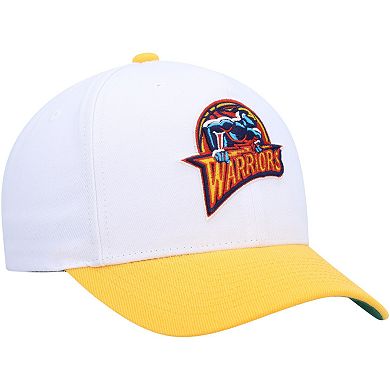 Men's Mitchell & Ness White/Gold Golden State Warriors Hardwood Classics Core 2-Tone 2.0 Pro Snapback Hat