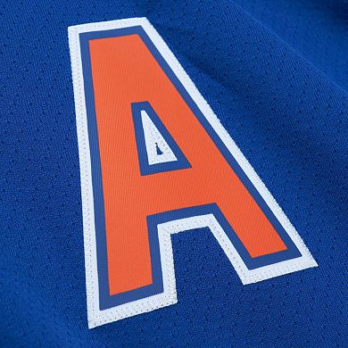 Men's Mitchell & Ness Mark Messier Royal Edmonton Oilers 1986/87 Alternate Captain Patch Blue Line Player Jersey
