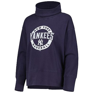 Women's Levelwear Navy New York Yankees Sunset Farm Team Pullover Sweatshirt