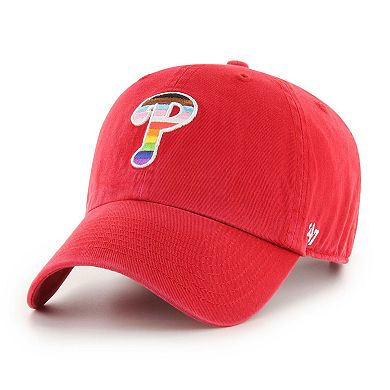 Men's '47 Red Philadelphia Phillies Team Pride Clean Up Adjustable Hat