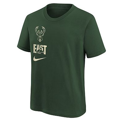 Youth Nike Hunter Green Milwaukee Bucks Vs Block Essential T-Shirt