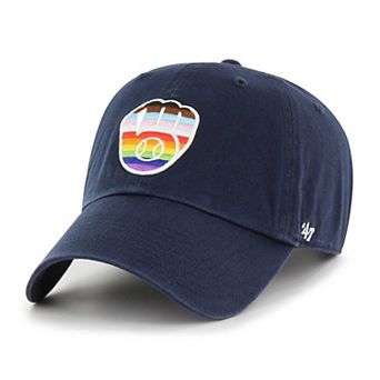 Men's '47 Navy Milwaukee Brewers Team Pride Clean Up Adjustable Hat