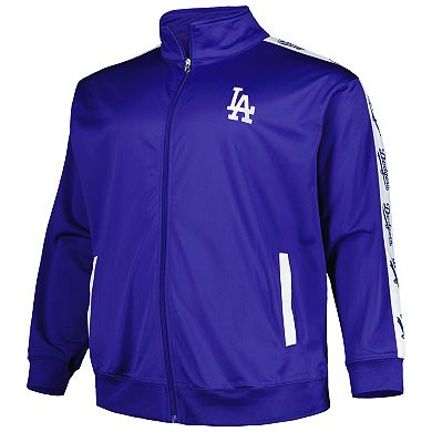 Men's Royal Los Angeles Dodgers Big & Tall Tricot Track Full-Zip Jacket