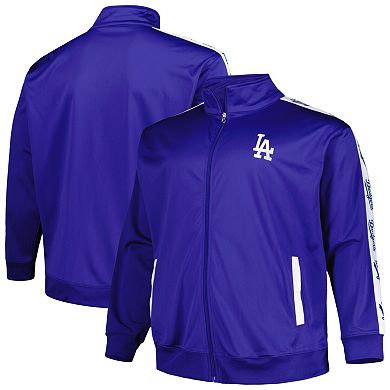 Men's Royal Los Angeles Dodgers Big & Tall Tricot Track Full-Zip Jacket