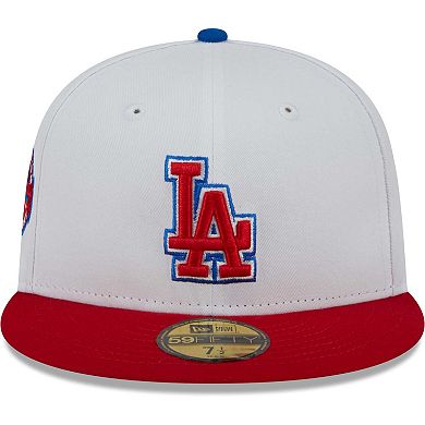 Men's New Era White/Red Los Angeles Dodgers Undervisor 59FIFTY Fitted Hat
