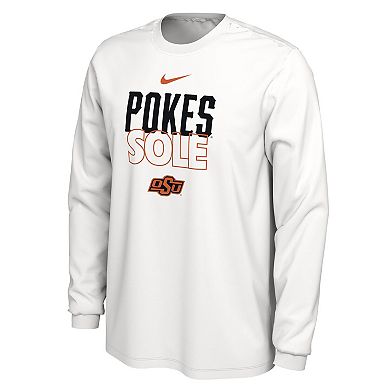 Nike White Oklahoma State Cowboys 2023 On Court Bench Long Sleeve T-Shirt