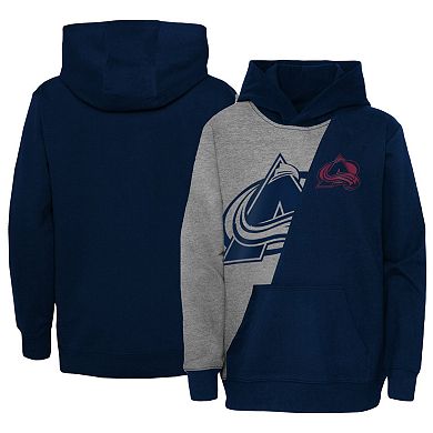 Youth Heather Gray/Navy Colorado Avalanche Unrivaled Pullover Hoodie