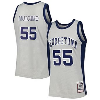Men's Mitchell & Ness Dikembe Mutombo Gray Georgetown Hoyas Swingman Jersey