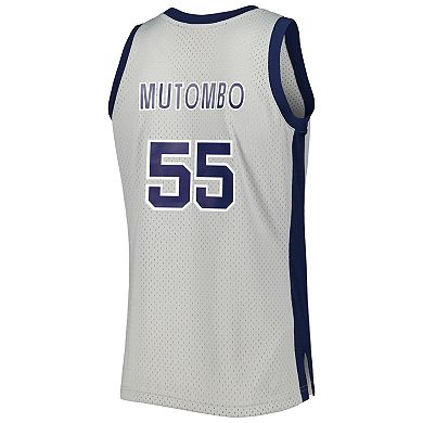 Men's Mitchell & Ness Dikembe Mutombo Gray Georgetown Hoyas Swingman Jersey