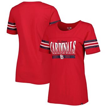 Women's New Era Red St. Louis Cardinals Team Stripe T-Shirt