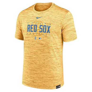 Men's Nike Gold Boston Red Sox City Connect Velocity Practice Performance T-Shirt