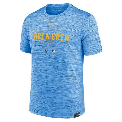Men's Nike Powder Blue Milwaukee Brewers City Connect Velocity Practice Performance T-Shirt