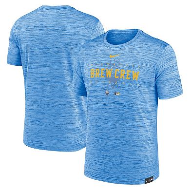 Men's Nike Powder Blue Milwaukee Brewers City Connect Velocity Practice Performance T-Shirt