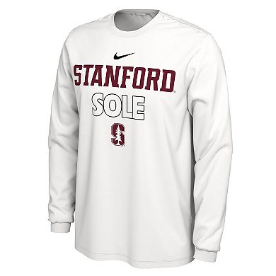 Nike  White Stanford Cardinal 2023 On Court Bench Long Sleeve T-Shirt