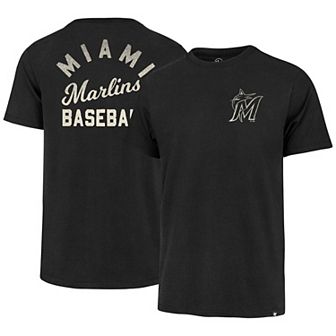 Men's '47 Black Miami Marlins Turn Back Franklin T-Shirt