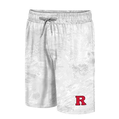 Men's Colosseum White Rutgers Scarlet Knights Realtree Aspect Ohana Swim Shorts