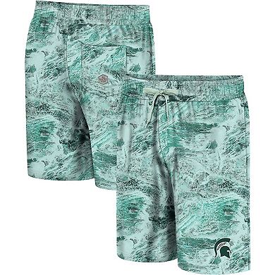 Men's Colosseum Green Michigan State Spartans Realtree Aspect Ohana Swim Shorts