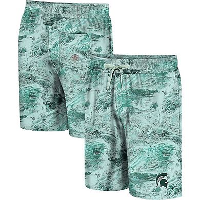 Men's Colosseum Green Michigan State Spartans Realtree Aspect Ohana Swim Shorts