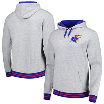Men's Mitchell & Ness Heather Gray Kansas Jayhawks Pullover Hoodie